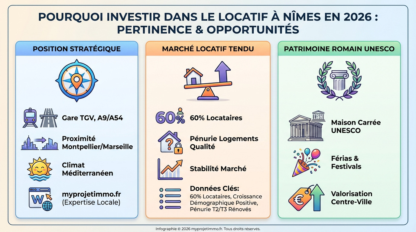 Investissement locatif à Nîmes en 2026 et opportunités du marché