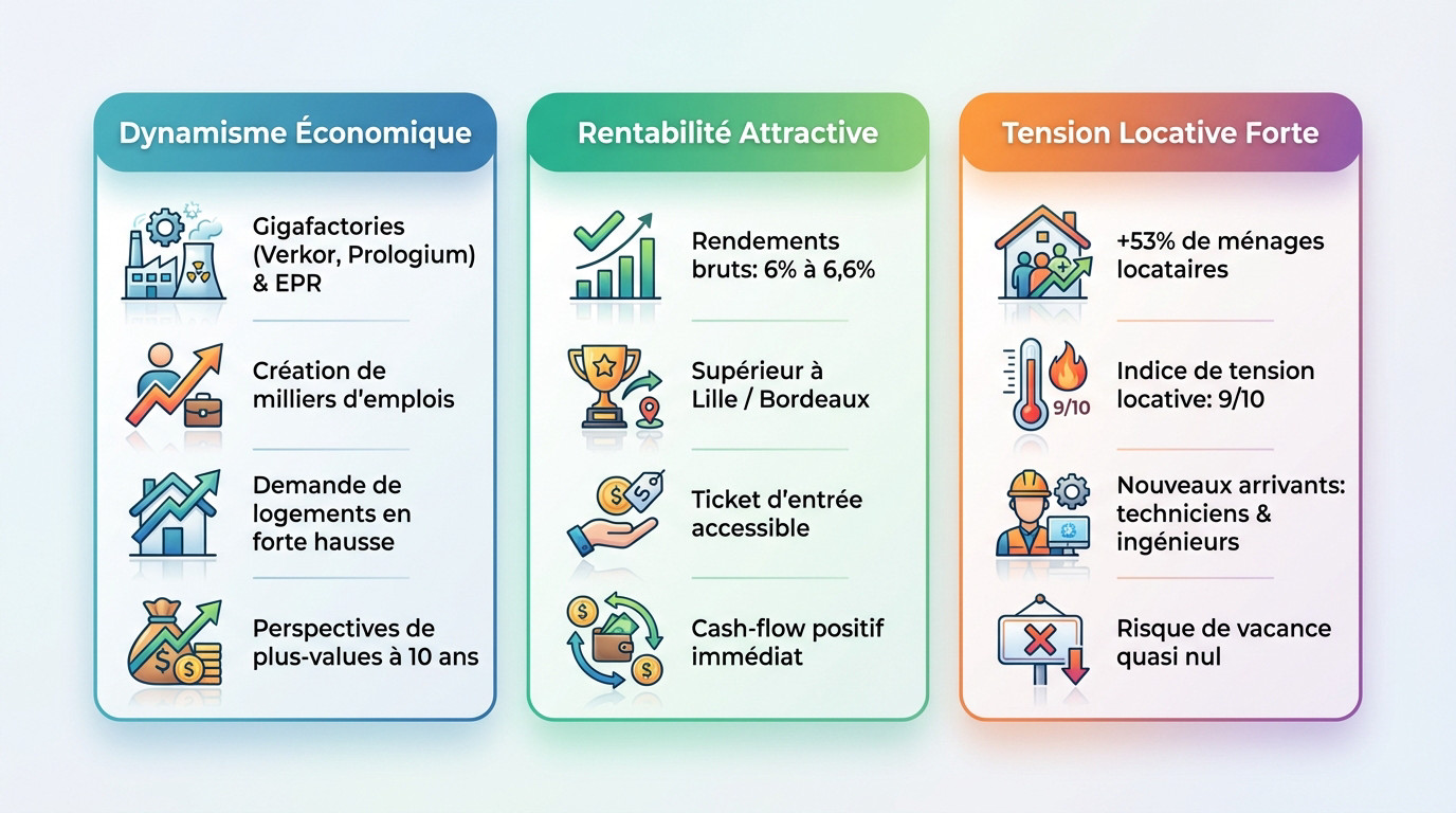 Investissement locatif à Dunkerque en 2026 et attractivité économique