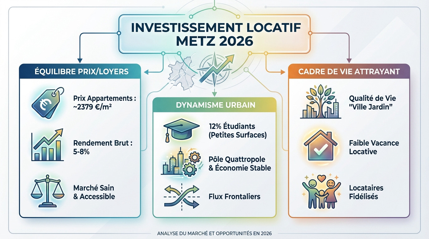 Analyse de l'investissement locatif à Metz en 2026
