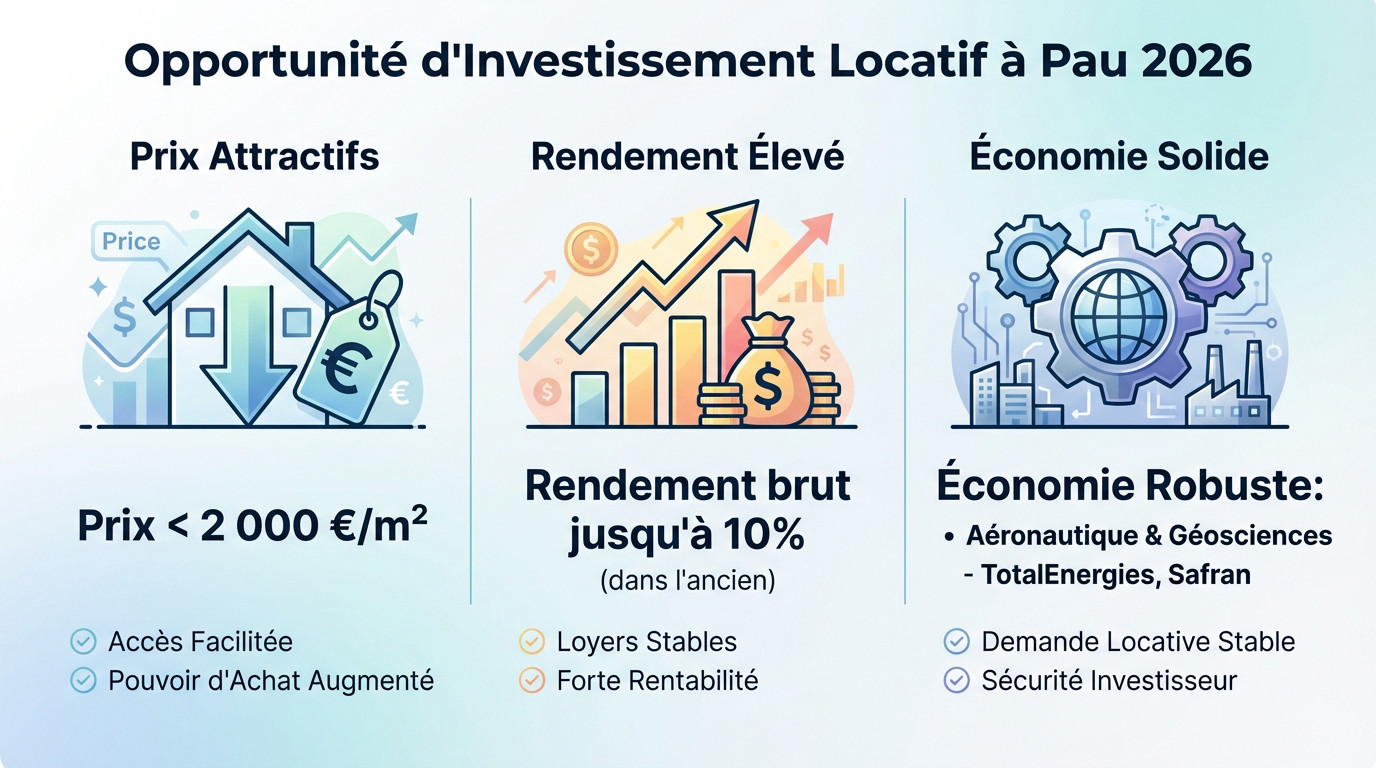 Opportunité d'investissement locatif immobilier à Pau en 2026