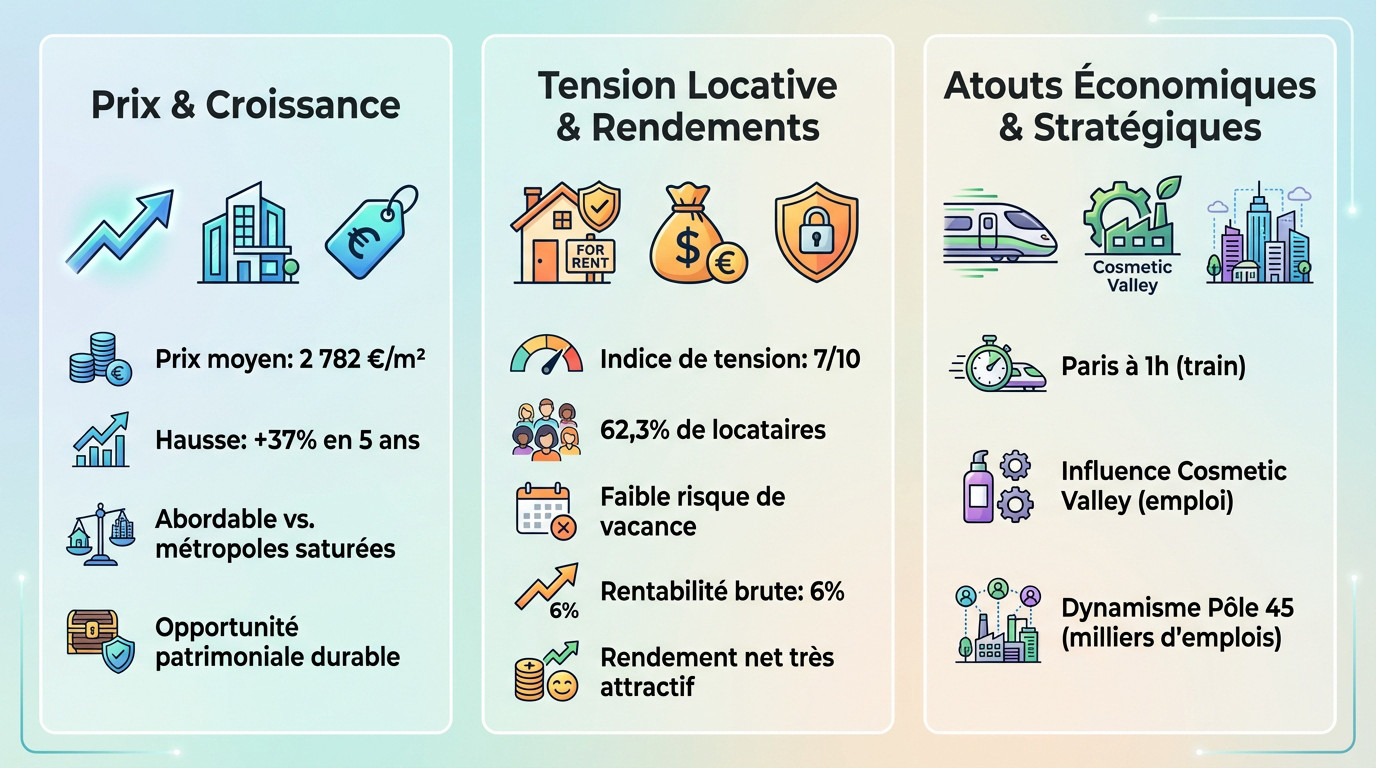 Opportunité d'investissement locatif à Orléans : prix attractifs et rendements élevés