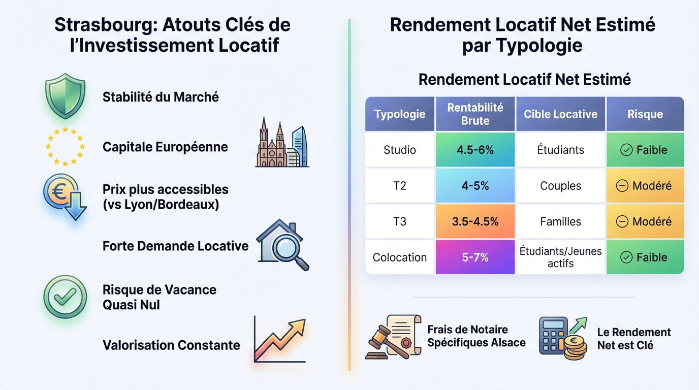 Vue de Strasbourg illustrant le potentiel d'investissement locatif
