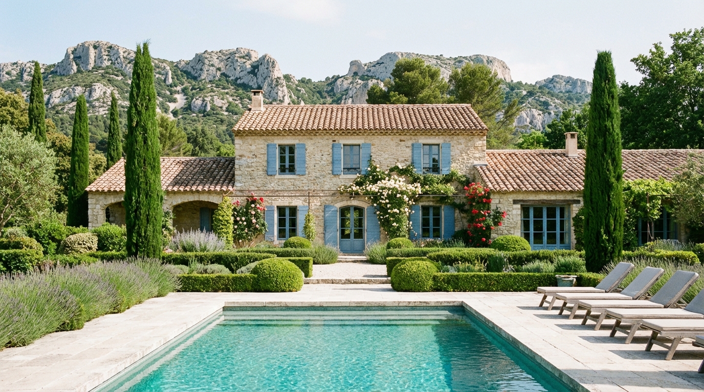 Mas provençal authentique avec piscine et jardins soignés à Saint-Rémy-de-Provence