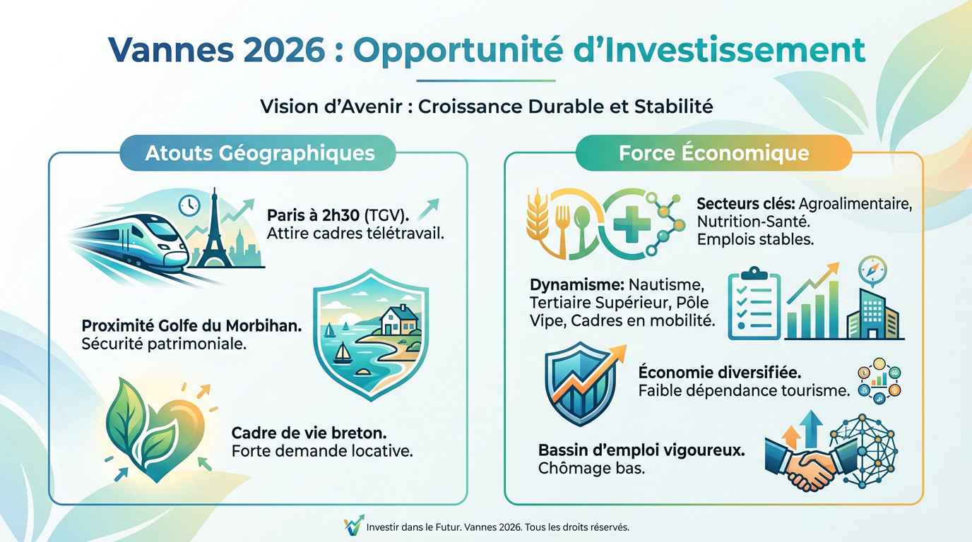 Vue aérienne du port de Vannes et opportunités d'investissement immobilier en 2026