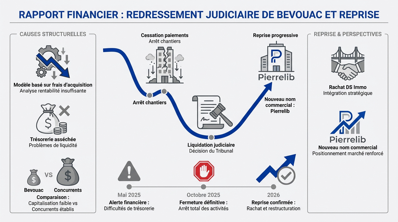 Graphique du bilan financier et de la reprise de Bevouac en 2026